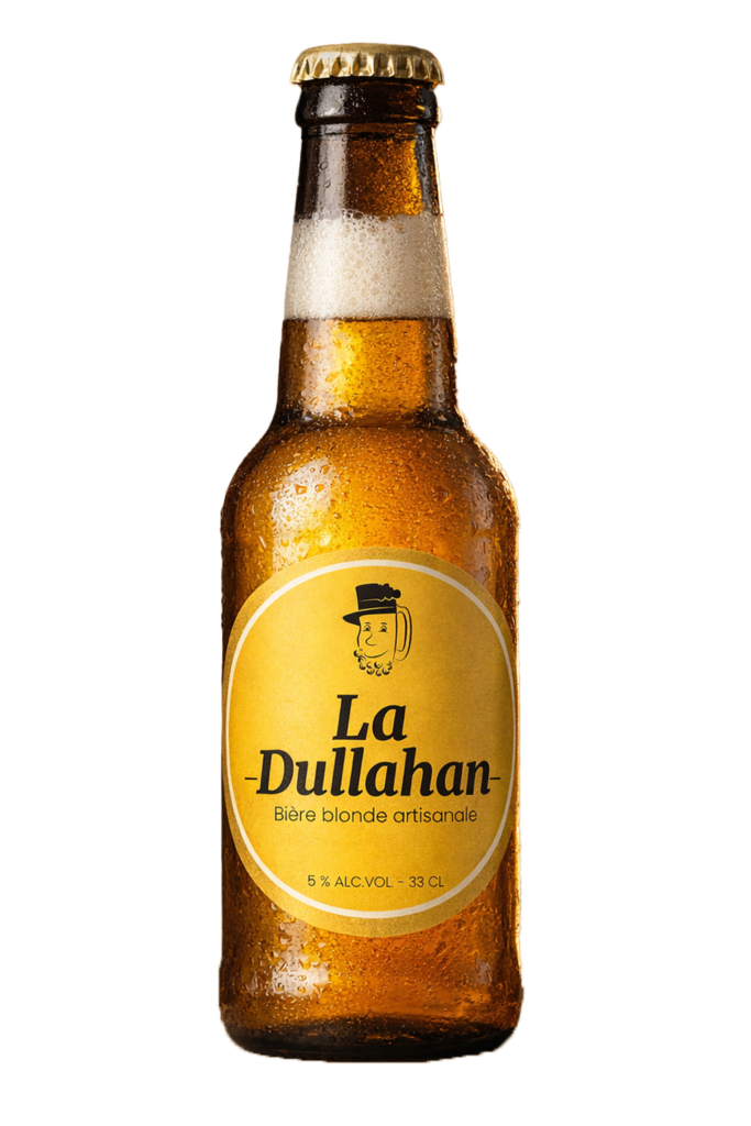 Bière blonde artisanale Dullahan brassée par la micro-brasserie Hop'n'Craic à Fougère en Bretagne.