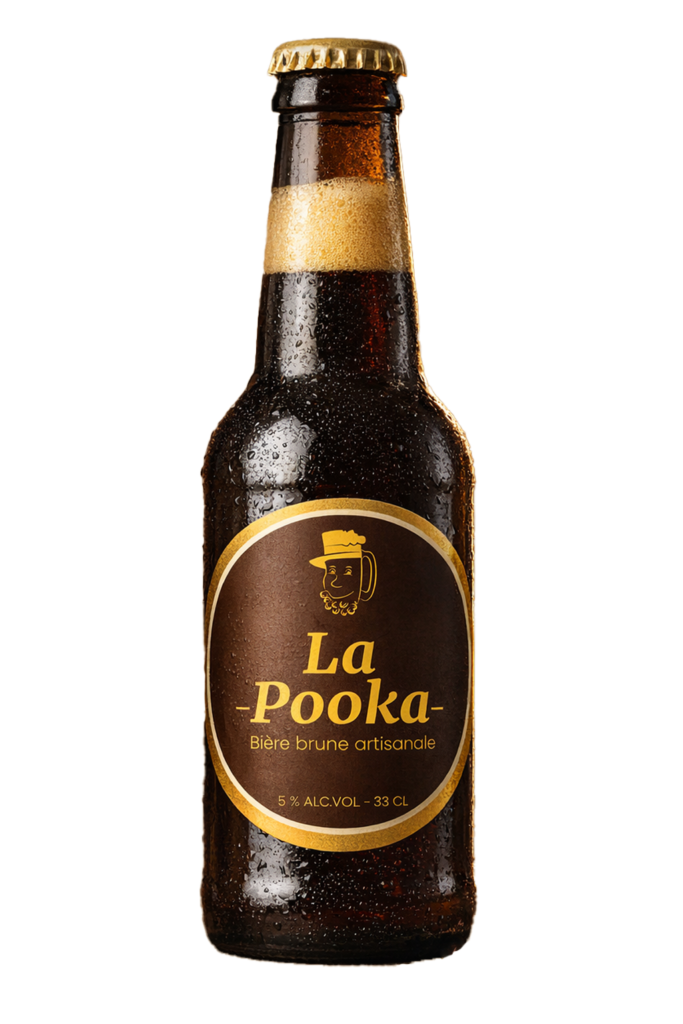 Bière brune artisanale Pooka brassée par la micro-brasserie Hop'n'Craic à Fougère en Bretagne.