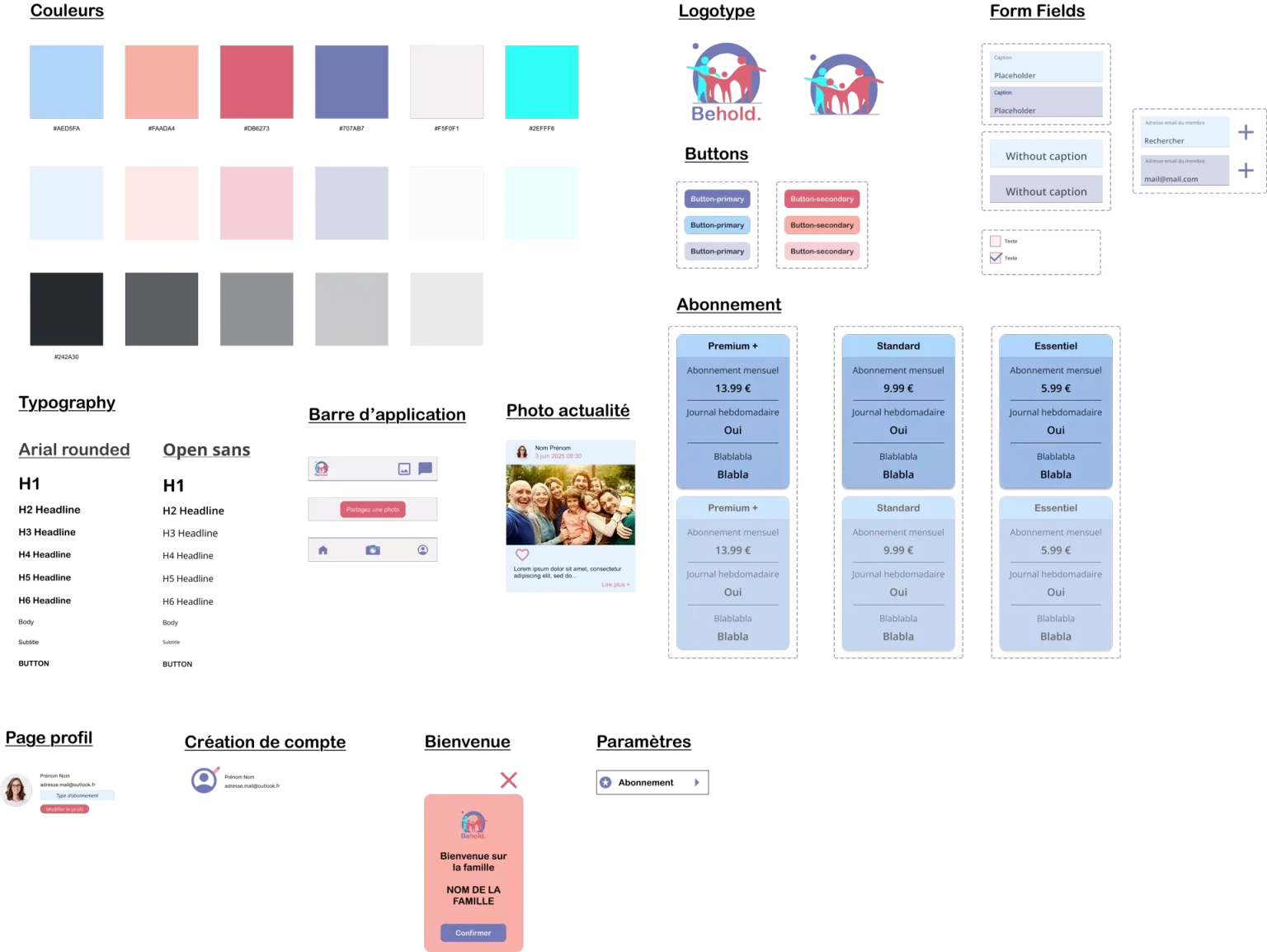 Design system projet Behold portfolio François THO