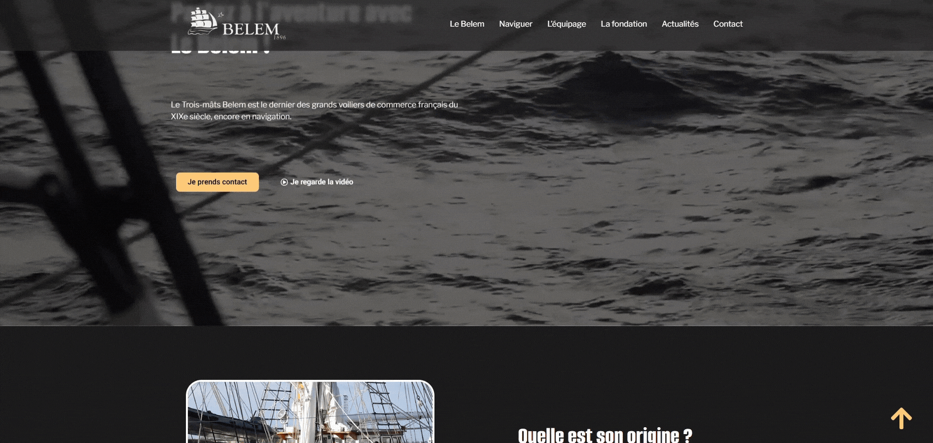GIF site internet projet Le Belem portfolio François THO